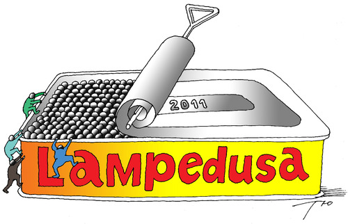 Cartoon: Lampedusa (medium) by tunin-s tagged lampedusa