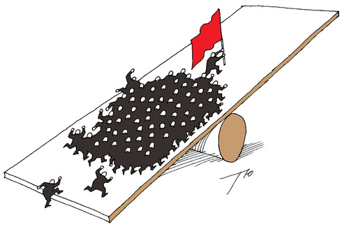 Cartoon: Protests (medium) by tunin-s tagged balance