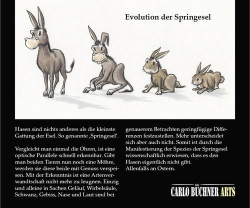 Cartoon: Der Springesel (medium) by Carlo Büchner tagged esel,hase,springen,evolution
