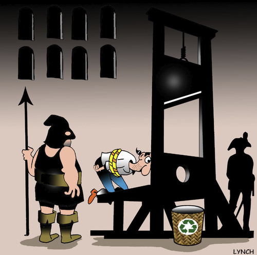 Cartoon: A head for recycling (medium) by toons tagged guillotine,recycling,ecology,capital,punishment,beheading,history,french,revolution,guillotine,recycling,ecology,capital,punishment,beheading,history,french,revolution