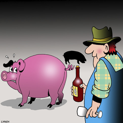 Cartoon: Alternate corkscrew (medium) by toons tagged wine,corkscrew,farmer,tasting,wine,corkscrew,farmer,tasting
