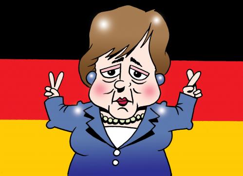 Cartoon: Anjela (medium) by toons tagged german,elections,angela,merkel,flag