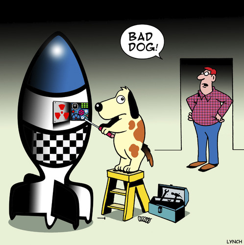 Cartoon: Bad dog (medium) by toons tagged dogs,nuclear,weapons,bombs
