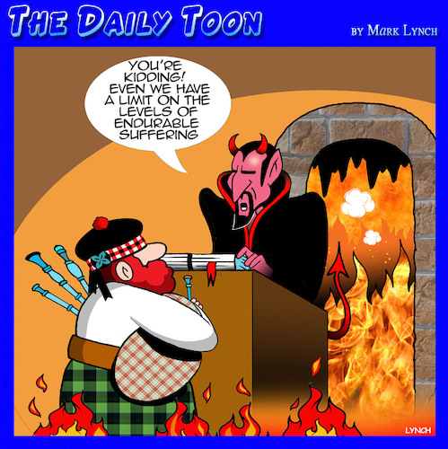 Cartoon: bagpipes (medium) by toons tagged suffering,devil,in,hell,scotland,suffering,devil,in,hell,scotland
