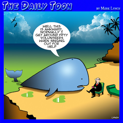 Cartoon: Beached whale (medium) by toons tagged whales,beached,volunteers,whales,beached,volunteers