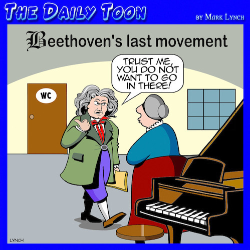 Cartoon: Beethoven (medium) by toons tagged beethoven,composers,famous,composer,crap,toilet,beethoven,composers,famous,composer,crap,toilet