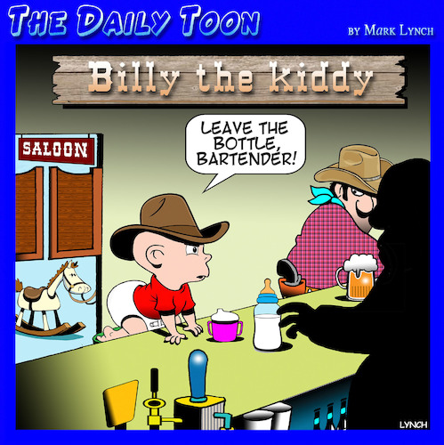 Cartoon: Bill the Kid (medium) by toons tagged cowboys,outlaws,saloons,cowboys,outlaws,saloons