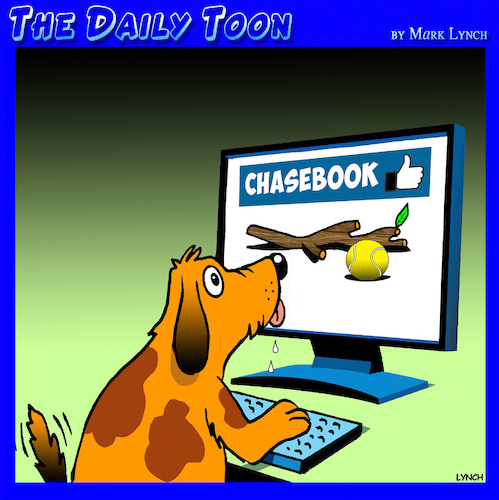 Cartoon: Chasebook (medium) by toons tagged dogs,chasing,sticks,facebook,mans,best,friend,animals,social,media,instagram,dogs,chasing,sticks,facebook,mans,best,friend,animals,social,media,instagram