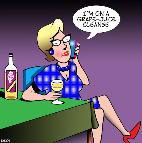 Cartoon: Cleanse diet (medium) by toons tagged dieting,wine,cleanse,diet,grape,juice,alcohol,dieting,wine,cleanse,diet,grape,juice,alcohol