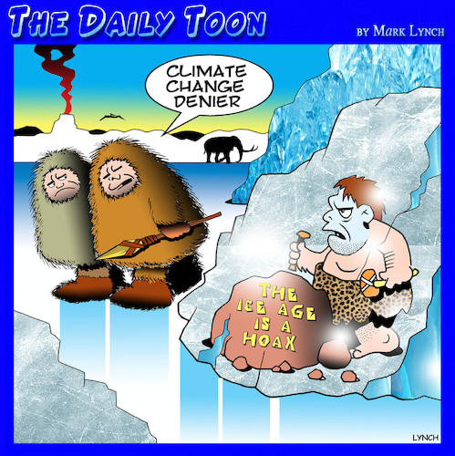 Cartoon: Climate change (medium) by toons tagged ice,age,caveman,climate,change,denier,global,warming,ice,age,caveman,climate,change,denier,global,warming