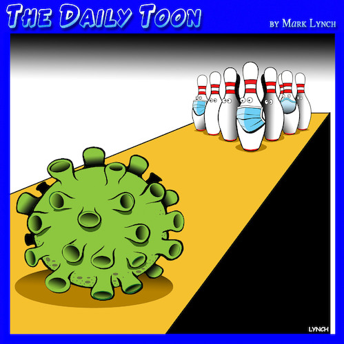 Cartoon: Coronavirus (medium) by toons tagged covid,19,coronavirus,bowling,ball,pandemic,covid,19,coronavirus,bowling,ball,pandemic