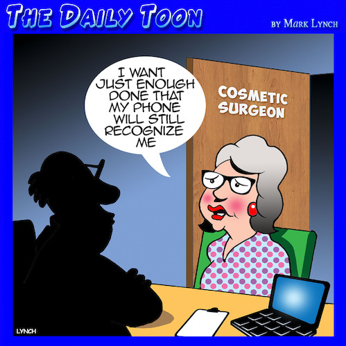 Cartoon: Cosmetic surgery (medium) by toons tagged phone,recognition,plastic,surgery,botox,phone,recognition,plastic,surgery,botox