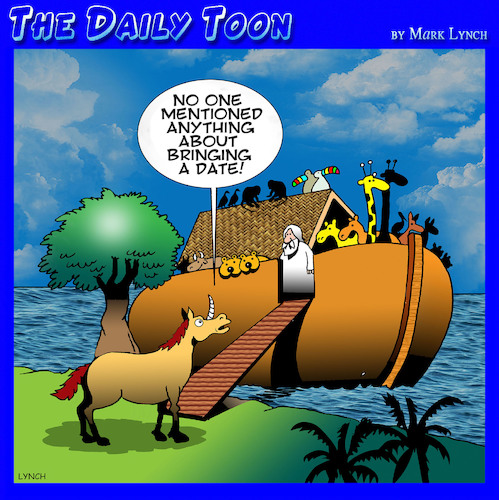 Cartoon: Couples cruising (medium) by toons tagged ark,unicorn,animals,noah,need,date,ark,unicorn,animals,noah,need,date