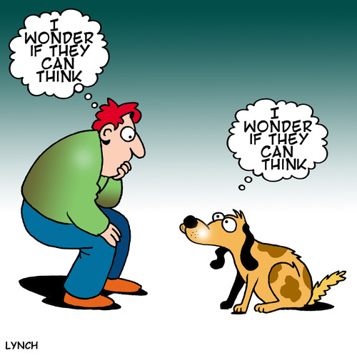 Cartoon: dog think (medium) by toons tagged dogs,canine,philosophy,thought,bubble