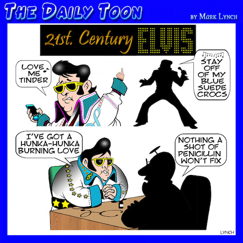 Cartoon: Elvis (medium) by toons tagged elvis,the,king,blue,suede,shoes,songs,elvis,the,king,blue,suede,shoes,songs