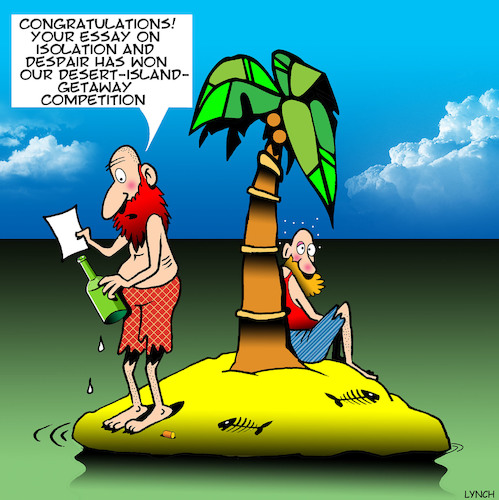 Cartoon: Essay competition (medium) by toons tagged essay,competition,desert,island,getaway,contest,winner,message,in,bottle,essay,competition,desert,island,getaway,contest,winner,message,in,bottle