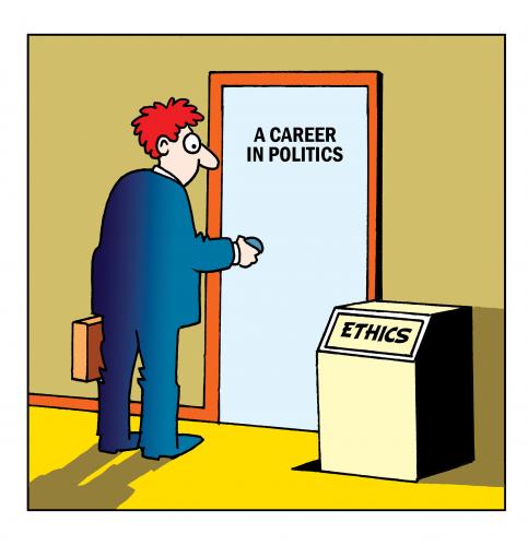 Cartoon: ethics (medium) by toons tagged politics,ethics,honesty,politicians,career