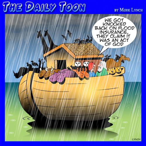Cartoon: Flood insurance (medium) by toons tagged noahs,ark,insurance,bible,stories,flood,animals,noahs,ark,insurance,bible,stories,flood,animals