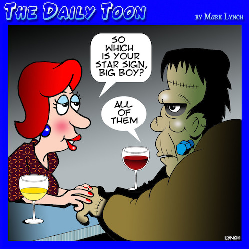 Cartoon: Frankenstein (medium) by toons tagged star,sign,frankenstein,astrology,star,sign,frankenstein,astrology