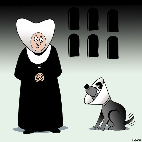 Cartoon: Glad to see you (medium) by toons tagged nuns,dogs,habit,neutered,dog,vet,animals,nuns,dogs,habit,neutered,dog,vet,animals