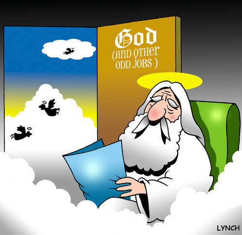 Cartoon: God and other odd jobs (medium) by toons tagged god,heaven,angels,odd,jobs,handyman