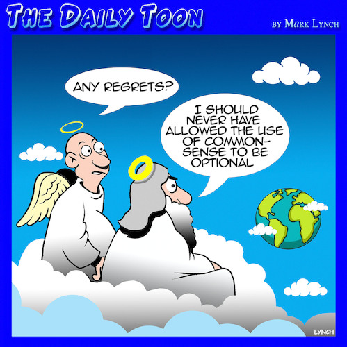 Cartoon: Gods creation (medium) by toons tagged common,sense,regrets,common,sense,regrets