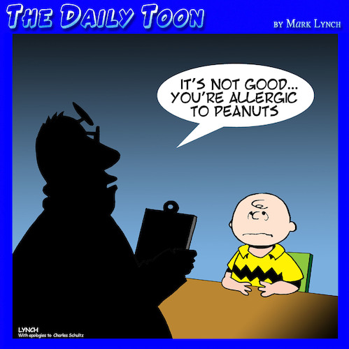 Cartoon: Good Grief (medium) by toons tagged peanut,allergy,charlie,brown,peanuts,peanut,allergy,charlie,brown,peanuts