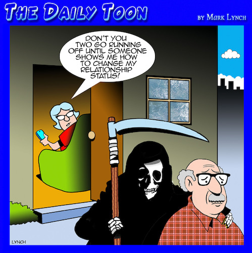 Cartoon: Grim Reaper (medium) by toons tagged relationship,status,death,relationship,status,death