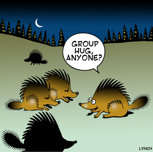 Cartoon: group hug (medium) by toons tagged group,hug,hedgehogs,animals,love