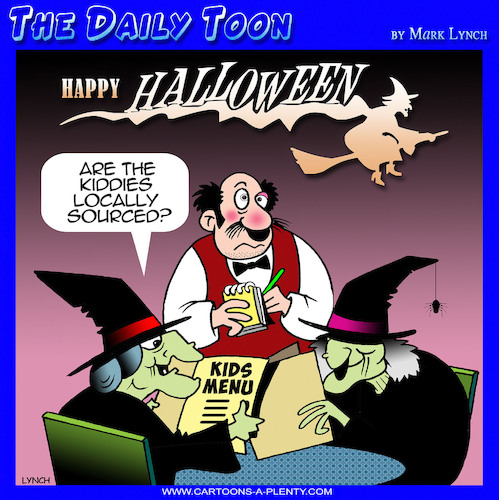 Halloween (medium) Cartoon: Halloween (medium) by toons tagged witches,halloween,locally,sourced,kids,witches,halloween,locally,sourced,kids