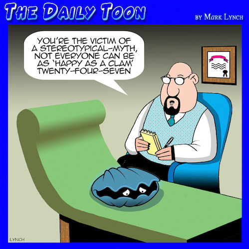 Cartoon: Happy as a clam (medium) by toons tagged clams,depression,clams,depression