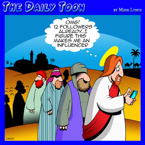 Cartoon: Influencer (medium) by toons tagged influencer,jesus,apostles,follow,influencer,jesus,apostles,follow