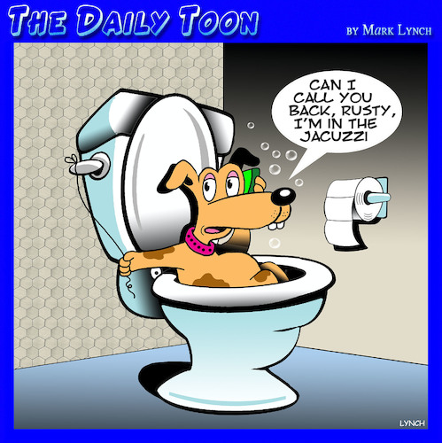 Cartoon: Jacuzzi (medium) by toons tagged dogs,toilet,cistern,hot,tub,jacuzzi,dogs,toilet,cistern,hot,tub,jacuzzi