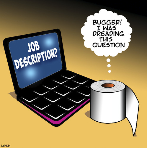 Cartoon: Job desciption (medium) by toons tagged toilet,roll,laptop,job,interview,decription,paper,toilet,roll,laptop,job,interview,decription,paper