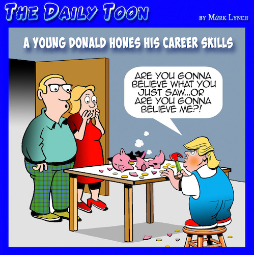 Cartoon: Junior Trump (medium) by toons tagged donald,trump,lies,political,skills,lying,donald,trump,lies,political,skills,lying