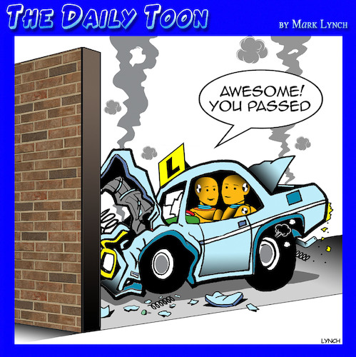 Cartoon: Learner driver (medium) by toons tagged crash,test,driver,driving,instructor,lessons,crash,test,driver,driving,instructor,lessons