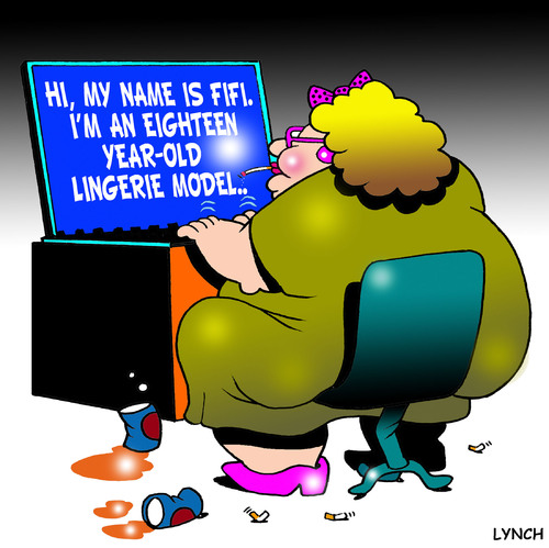 Cartoon: Lingerie model (medium) by toons tagged lingerie,sexy,online,dating,models,obese,social,networking