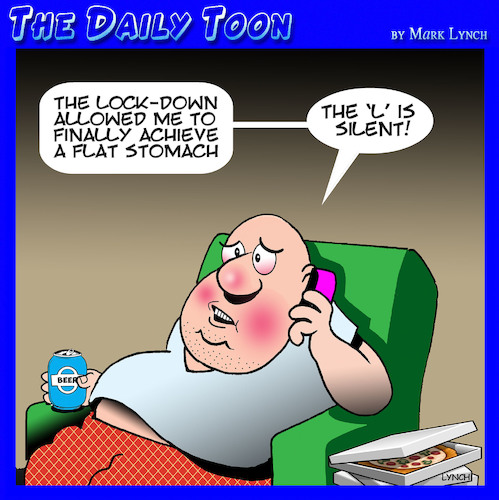 Cartoon: Lockdowns (medium) by toons tagged quarantine,covid,obesity,overweight,stomach,quarantine,covid,obesity,overweight,stomach