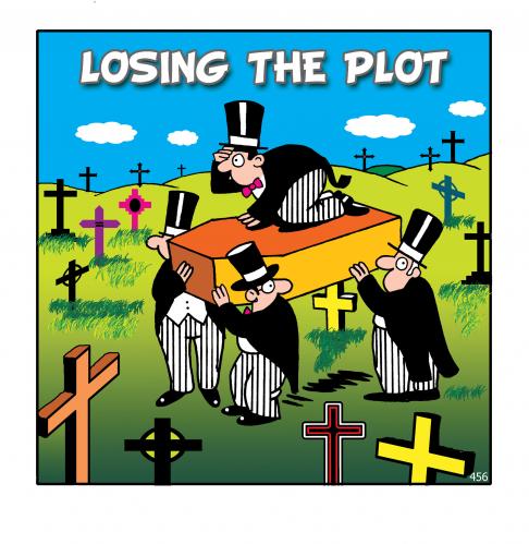 Cartoon: lost the lot (medium) by toons tagged death,cemetary,lsost,undertaker