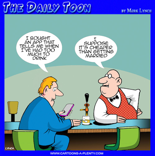 Cartoon: Marriage app (medium) by toons tagged apps,alcoholism,drinkers,marriage,apps,alcoholism,drinkers,marriage