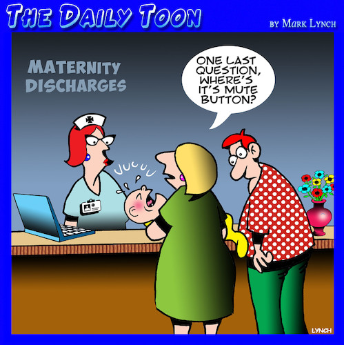 Cartoon: Maternity ward (medium) by toons tagged birth,mute,button,crying,baby,hospitals,pregnant,birth,mute,button,crying,baby,hospitals,pregnant