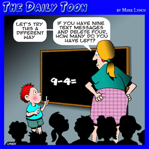 Cartoon: Mathematics (medium) by toons tagged teachers,maths,algebra,teaching,texting,schools,calculators,teachers,maths,algebra,teaching,texting,schools,calculators