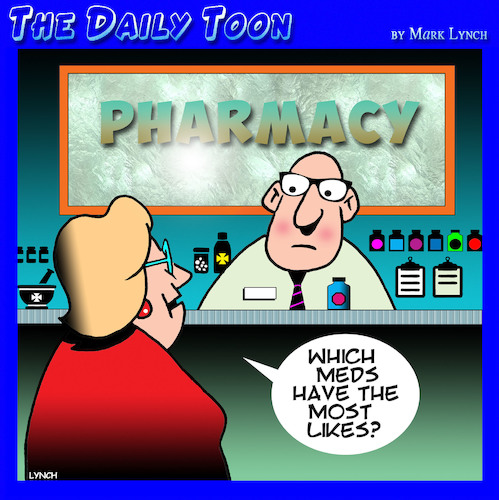 Cartoon: Meds (medium) by toons tagged medications,facebook,likes,pharmacy,chemist,drugs,meds,medications,facebook,likes,pharmacy,chemist,drugs,meds