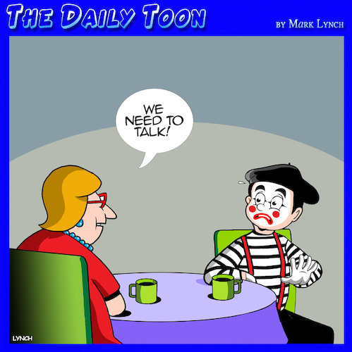 Cartoon: Mime talk (medium) by toons tagged mimes,we,should,talk,miming,mimes,we,should,talk,miming