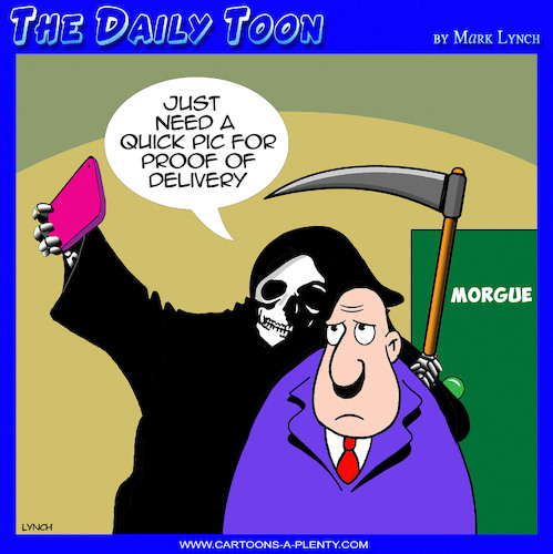 Cartoon: Morgue (medium) by toons tagged proof,of,purchase,grim,reaper,selfie,proof,of,purchase,grim,reaper,selfie