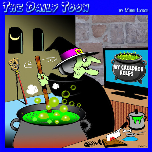 Cartoon: My kitchen rules (medium) by toons tagged witches,cauldron,my,kitchen,rules,mkr,cooking,shows,tv,witches,cauldron,my,kitchen,rules,mkr,cooking,shows,tv