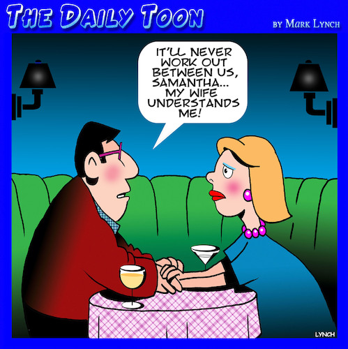 Cartoon: My wife does not understand me (medium) by toons tagged monogomy,affairs,monogomy,affairs