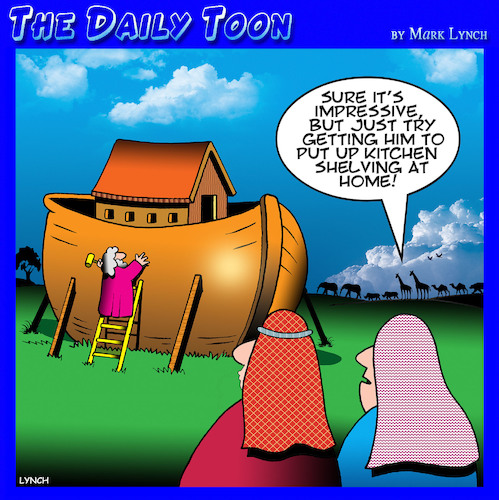 Cartoon: Noahs ark (medium) by toons tagged carpenters,ark,shelving,carpenters,ark,shelving