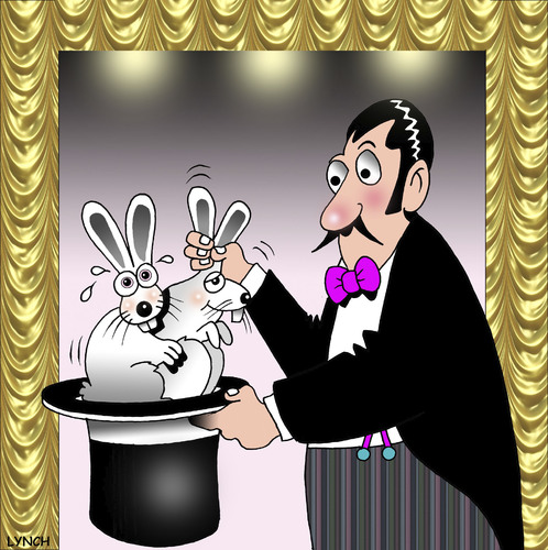 Cartoon: out of the hat (medium) by toons tagged tricks,magic,magician,rabbits,intercourse