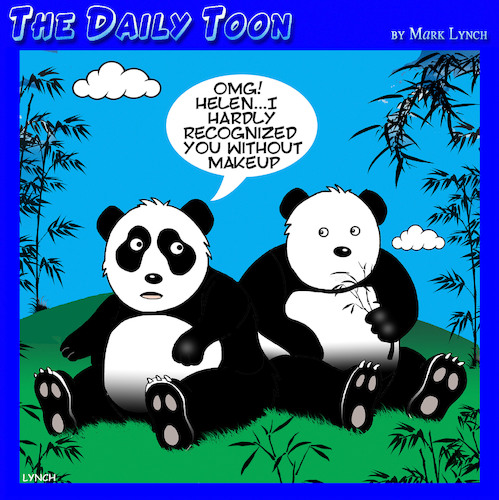 Cartoon: Pandas (medium) by toons tagged pandas,makeup,mascara,bears,pandas,makeup,mascara,bears